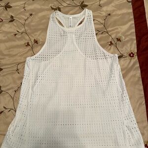Athleta White Perforated Tank Top